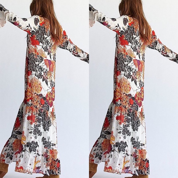 New Free People Moroccan Roll Maxi Dress In Ivory - Picture 2 of 4